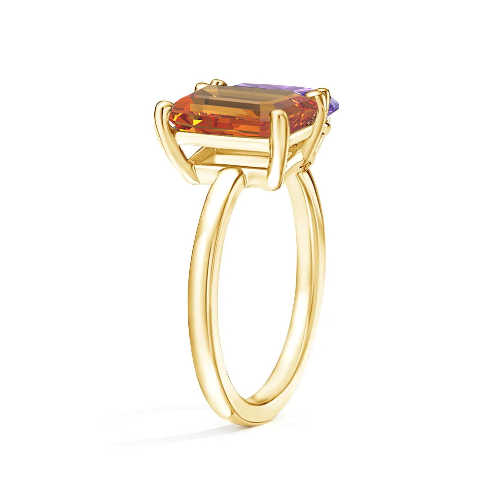 Personalized Toi et Moi Citrine Birthstone Ring for Couples - Romantic Anniversary Gift for Her, Wedding Promise Ring, Unique Jewelry for Special Occasions