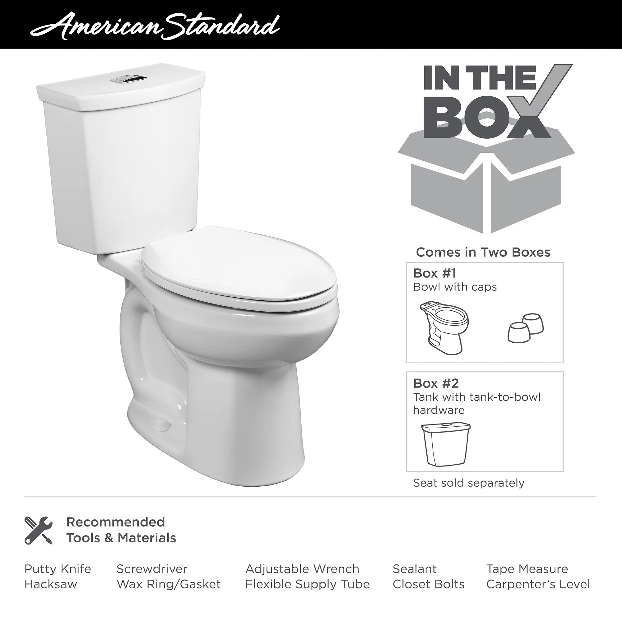 H2Option® Dual Flush Toilet - 1.28 GPF/4.8 LPF & 0.92 GPF/3.5 LPF Water Saving Round Front Standard Height Toilet with Linerless Seat - Perfect for Bathroom Renovation & Eco-Friendly Homes