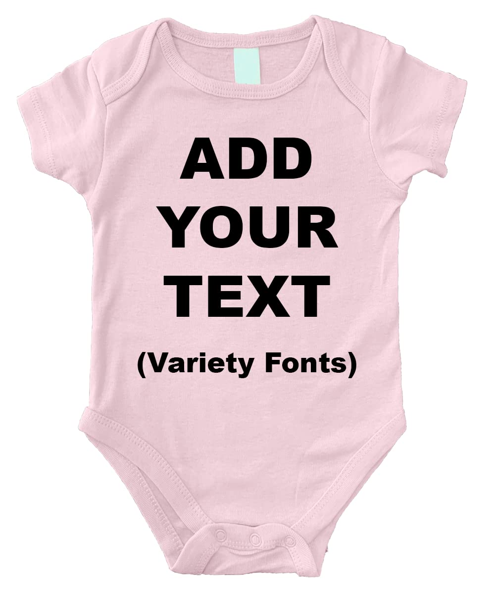 Custom Printed Baby Short Sleeve Bodysuits - Ultra Soft 100% Cotton Onesies for Infant Boys & Girls - Personalized Text & Design - Perfect for Newborn Photos, Baby Showers & Everyday Wear