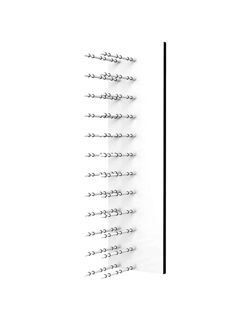 Fusion Wine Wall (Label Forward) - White Acrylic 4-Foot Wine Display Rack for Restaurants, Bars, and Home Wine Cellars