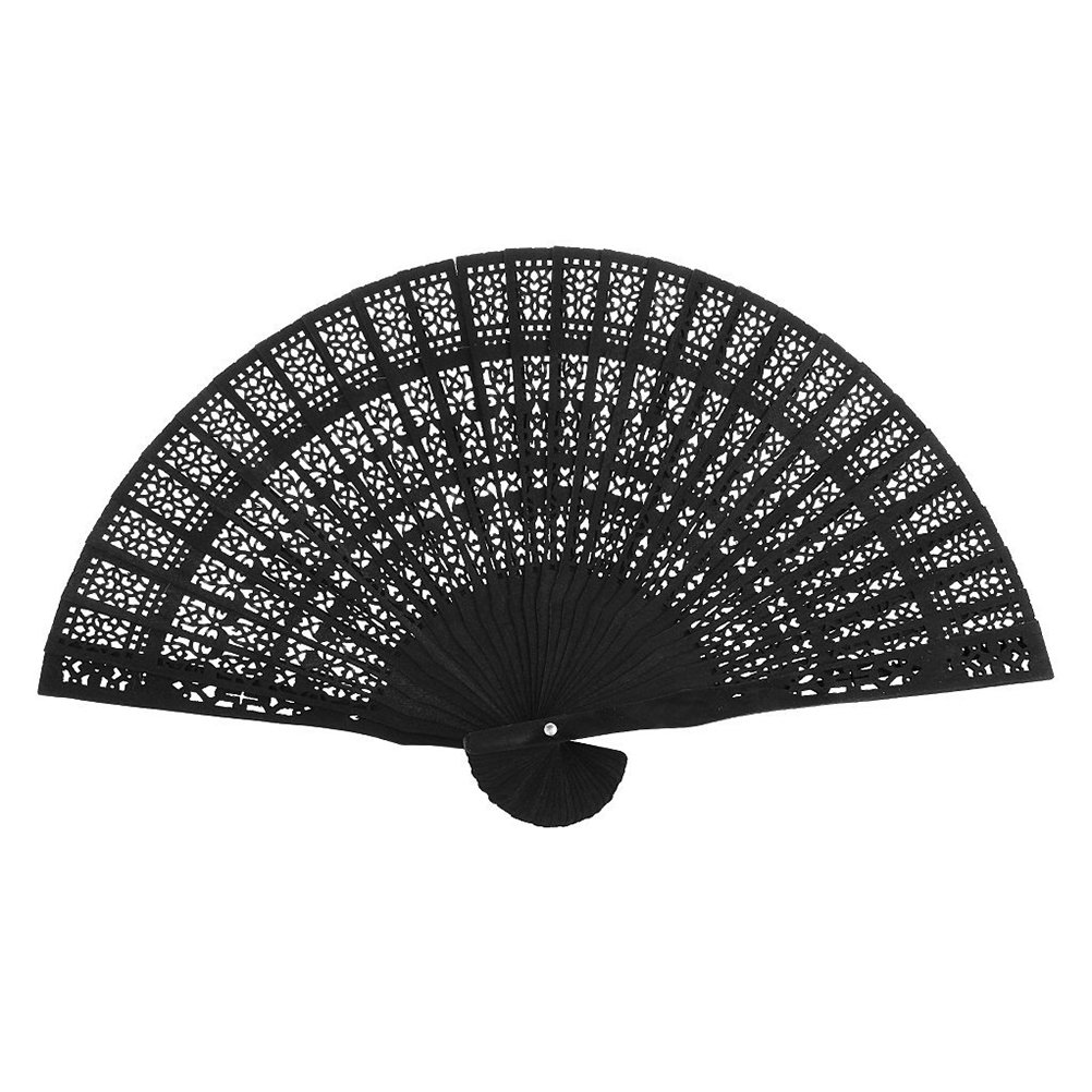 Elegant Chinese Sandalwood Folding Hand Fan for Weddings | Traditional Oriental Ceremonial Fan | Perfect for Bridal Accessories, Cultural Events & Home Decor