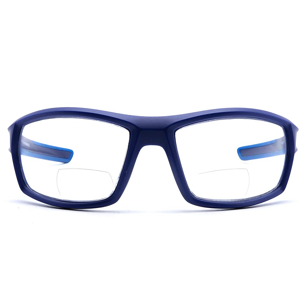 VITENZI Bifocal Safety Glasses with Reading Magnification - ANSI Certified Wrap Around Protective Eyewear for Sports, Work & Outdoor Activities - Ideal for Construction, Woodworking & DIY Projects
