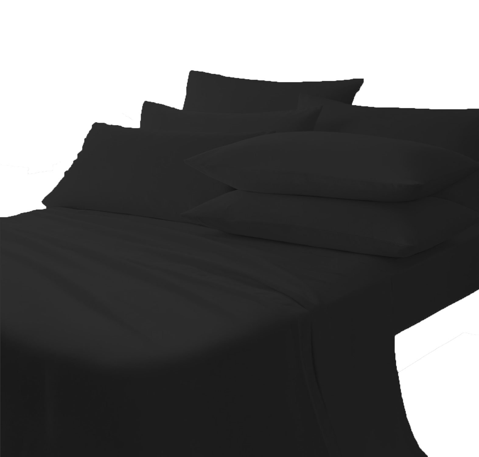 Premium 8-Piece Luxury Bedding Set - 100% Egyptian Cotton 500 Thread Count (3pc Duvet Cover + 4pc Sheet Set + 1pc Bed Skirt) - Twin Size Black - Soft & Breathable for All-Season Comfort - Perfect for Master Bedroom, Guest Room & Hotel Decor