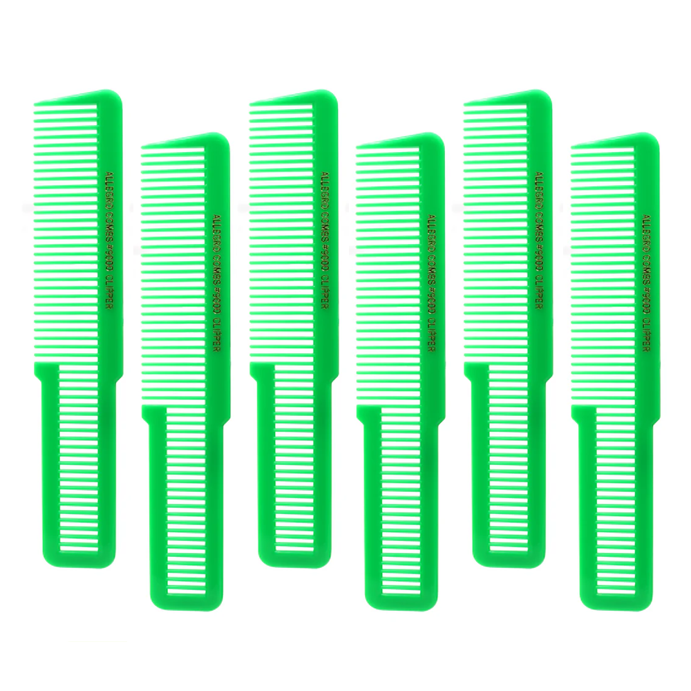 Allegro Combs #9000 Professional Hair Clipper Combs - 6-Piece Set for Blending, Flat Top, and Fading | Perfect for Barbers, Stylists & Home Haircuts