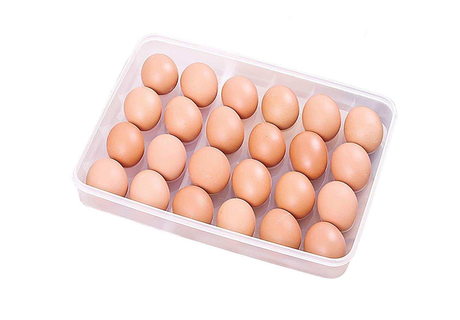 Portable Egg Storage Container - 24 Grid Fridge Organizer for Fresh Eggs, Kitchen & Home Use - Perfect for Refrigerator, Pantry, and Camping Trips