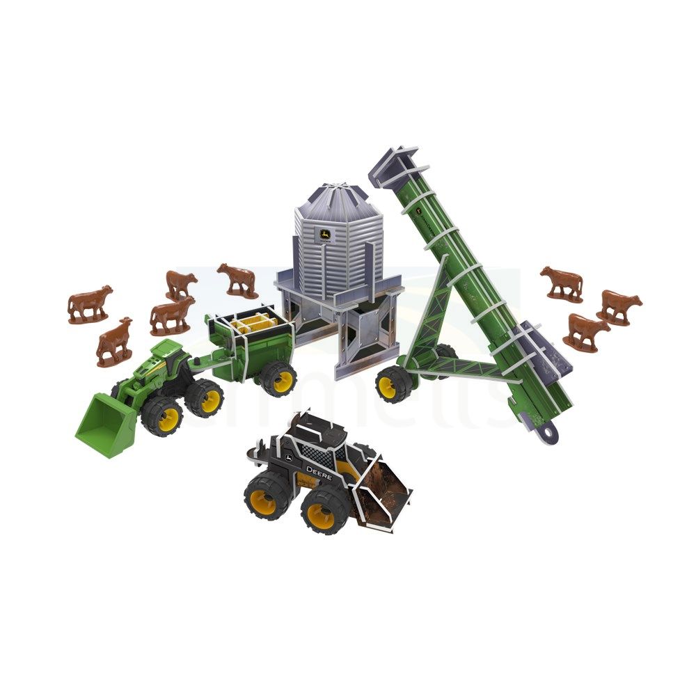 John Deere Monster Treads Eco-Friendly Snap Together Toy Vehicle Set for Kids Ages 6+ - Durable Construction Grain Toy for Imaginative Play & Farm-Themed Adventures
