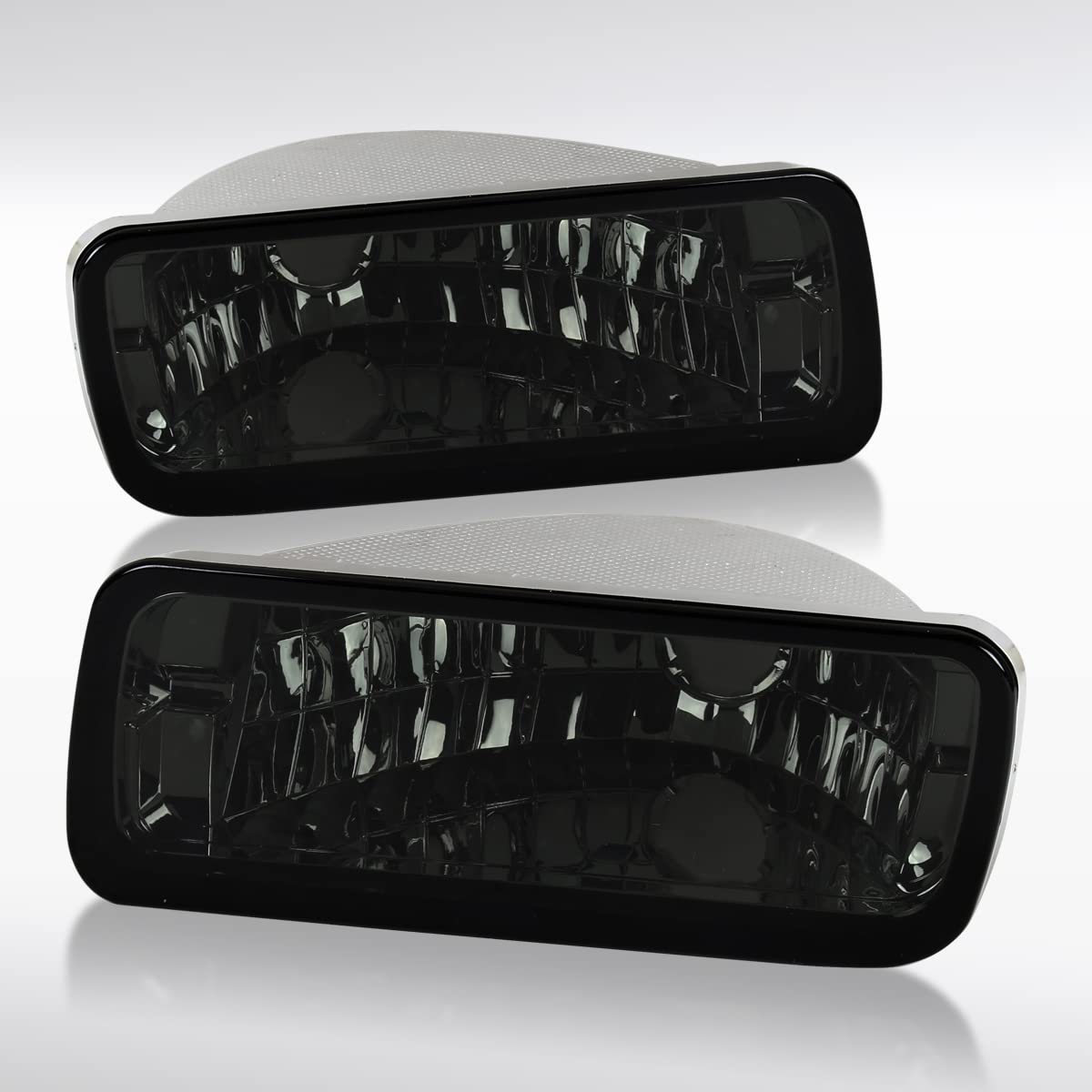 AUTOZENSATION Smoke Bumper Lights Compatible with Chevy Camaro 1985-1992 - Left & Right Pair Assembly - Perfect for Car Restoration & Customization Projects