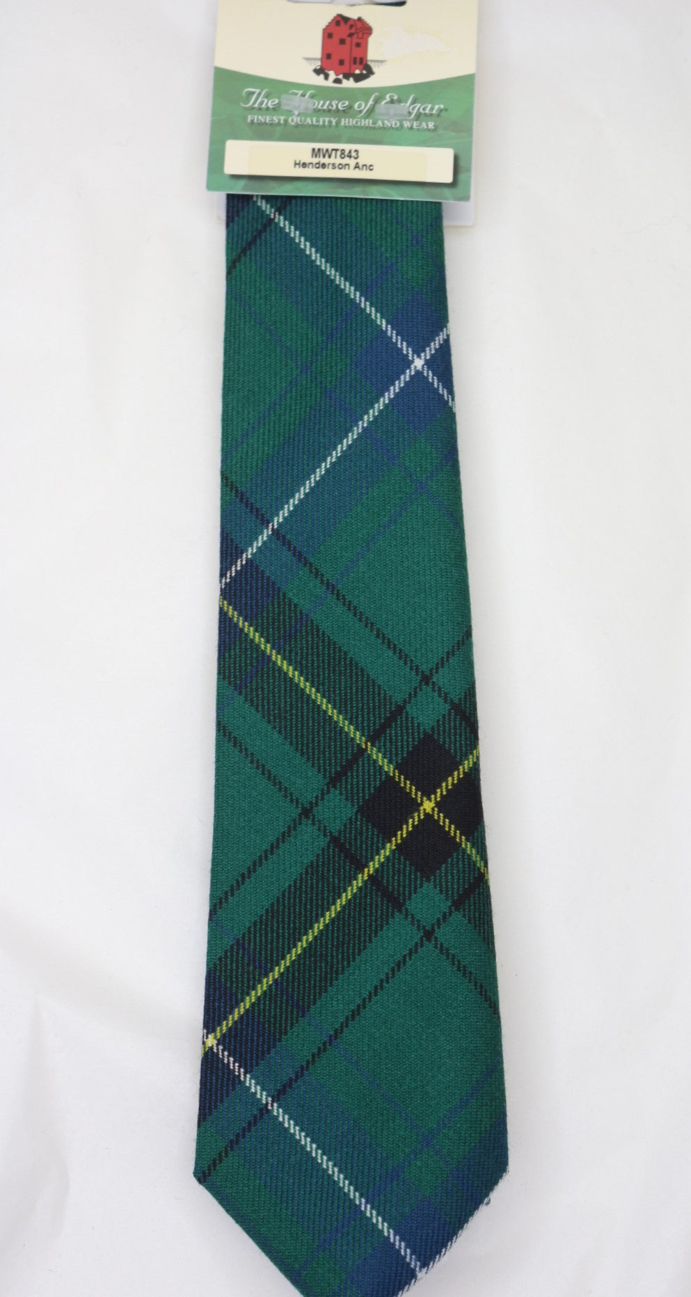 Authentic Henderson Ancient Tartan Tie by House of Edgar | Premium Scottish Wool Necktie for Men | Perfect for Weddings, Business & Formal Events