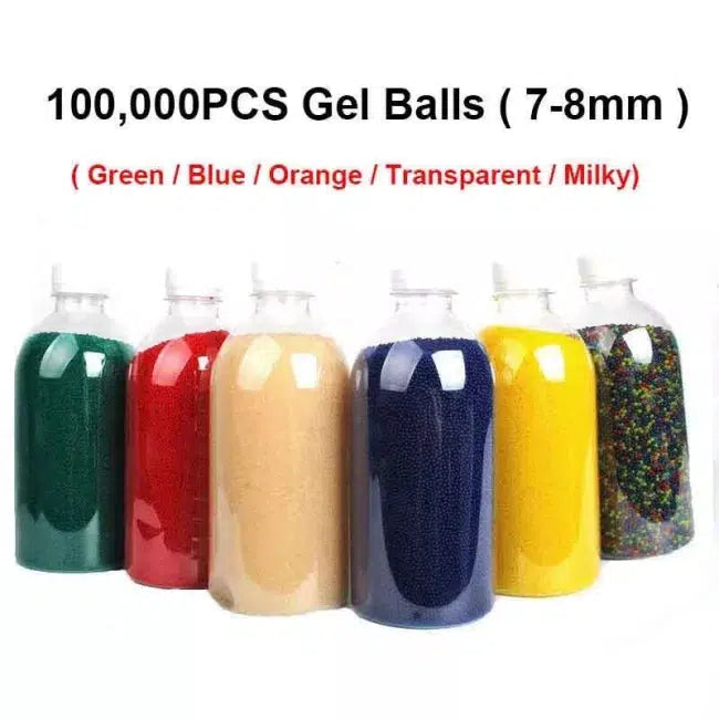 40,000/100,000pcs 7-8mm Hardened Colored Gel Balls for Airsoft, Splat Ball Blaster, Outdoor Shooting Games and Tactical Training