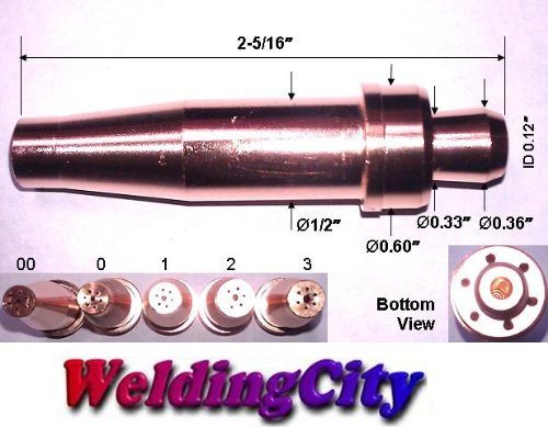 WeldingCity Acetylene One Piece General Purpose Cutting Tip 3-101#1 Size 1 for Victor Torch | Pack of 1 | Ideal for Metal Cutting, Fabrication & Repair Work