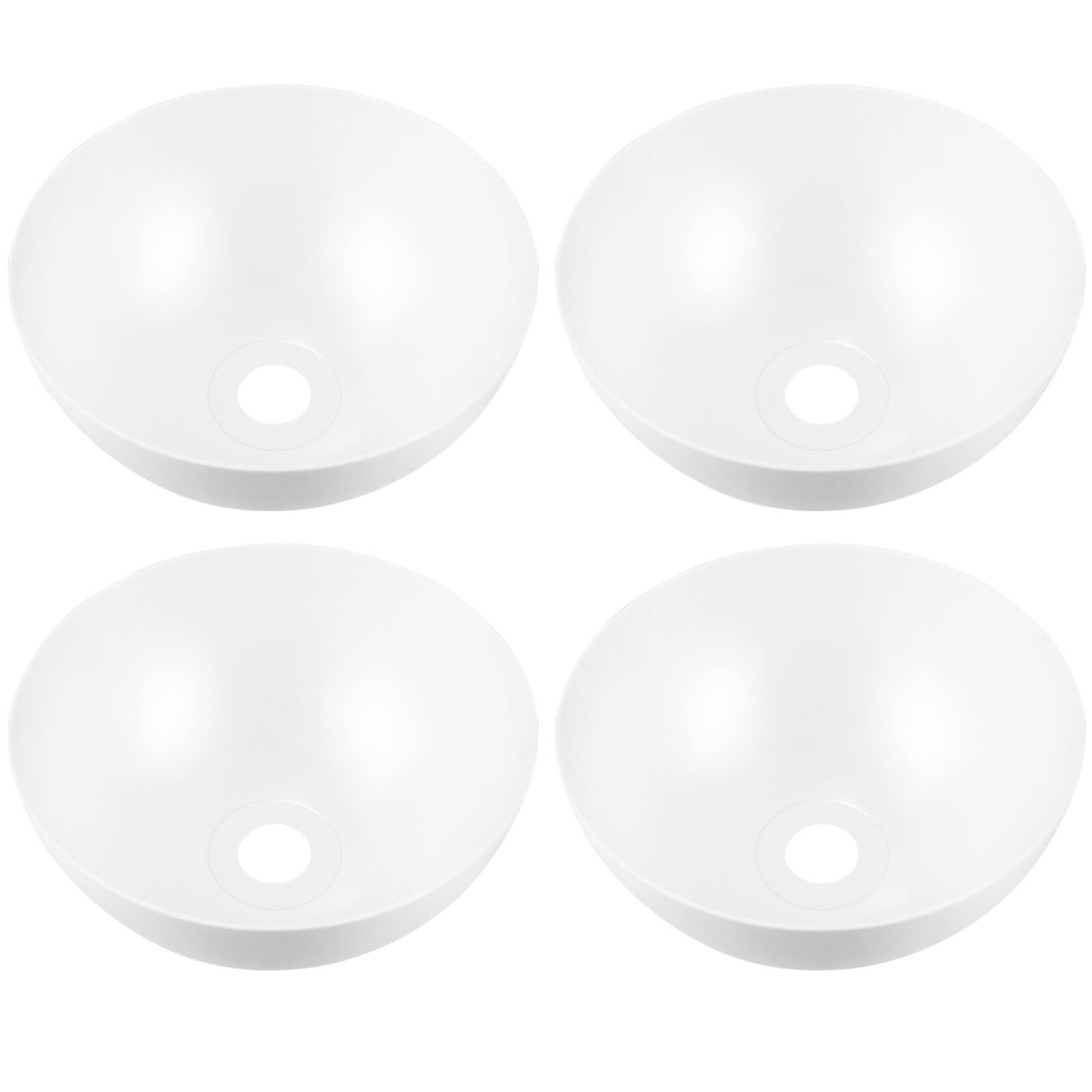Uonlytech 4-Pack White Plastic Torchiere Floor Lamp Shades - Replacement Bowl Lampshade Covers for Living Room, Bedroom & Office Lighting Decor