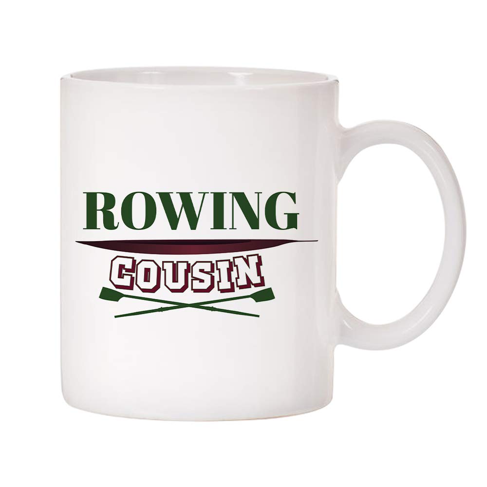 Sports Family 11oz Ceramic Coffee Mugs with Rowing & Cousin Designs - Perfect for Gifts, Office Use & Family Gatherings