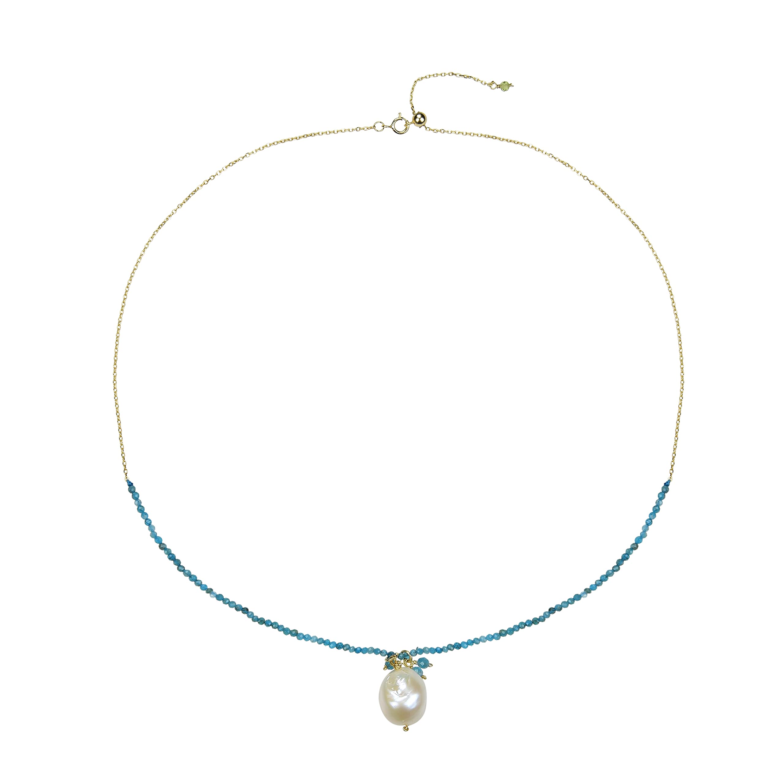14K Gold Plated Sterling Silver Beaded Necklace for Women - Elegant Layered Chain Jewelry for Daily Wear, Parties & Gifts