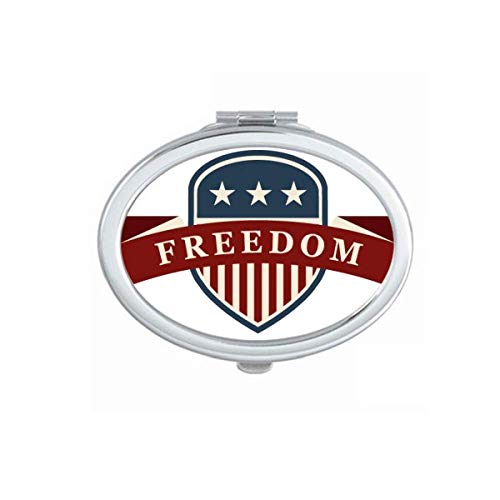 DIYthinker Stars and Stripes Shield America City Mirror - Portable Foldable Double-Sided Makeup Mirror with Stand, Perfect for Travel, Home Vanity, and Professional Makeup Artists