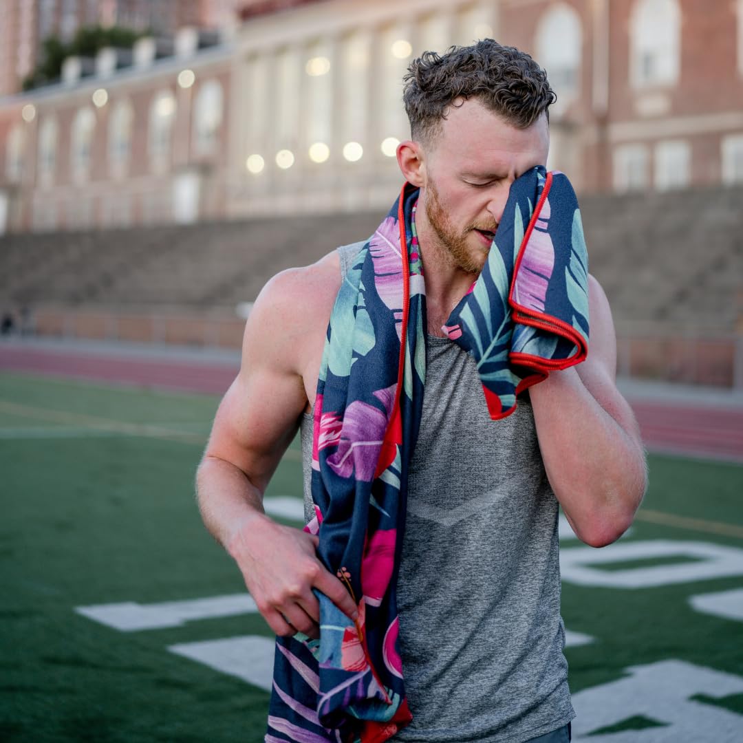 Premium Moisture-Wicking Running Towel & Car Seat Cover - Full-Sized Athletic Towel with Flamingo Design | Perfect for Workouts, Sports & Travel