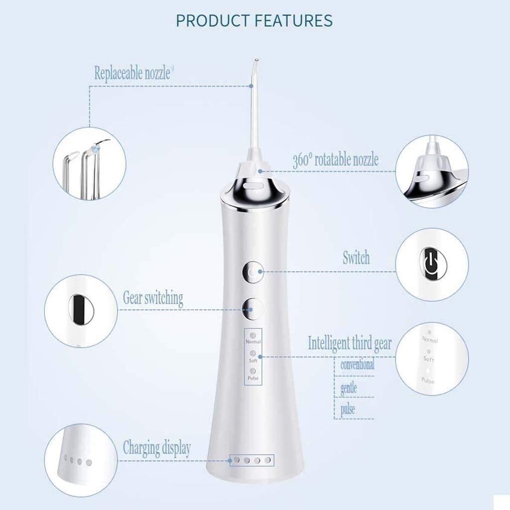 JYYBN Cordless Water Dental Flosser - 2-in-1 Oral Irrigator with 3 Cleaning Modes & 360° Rotatable Nozzle | Portable Teeth Cleaner for Home & Travel | Perfect for Braces, Implants & Gum Care