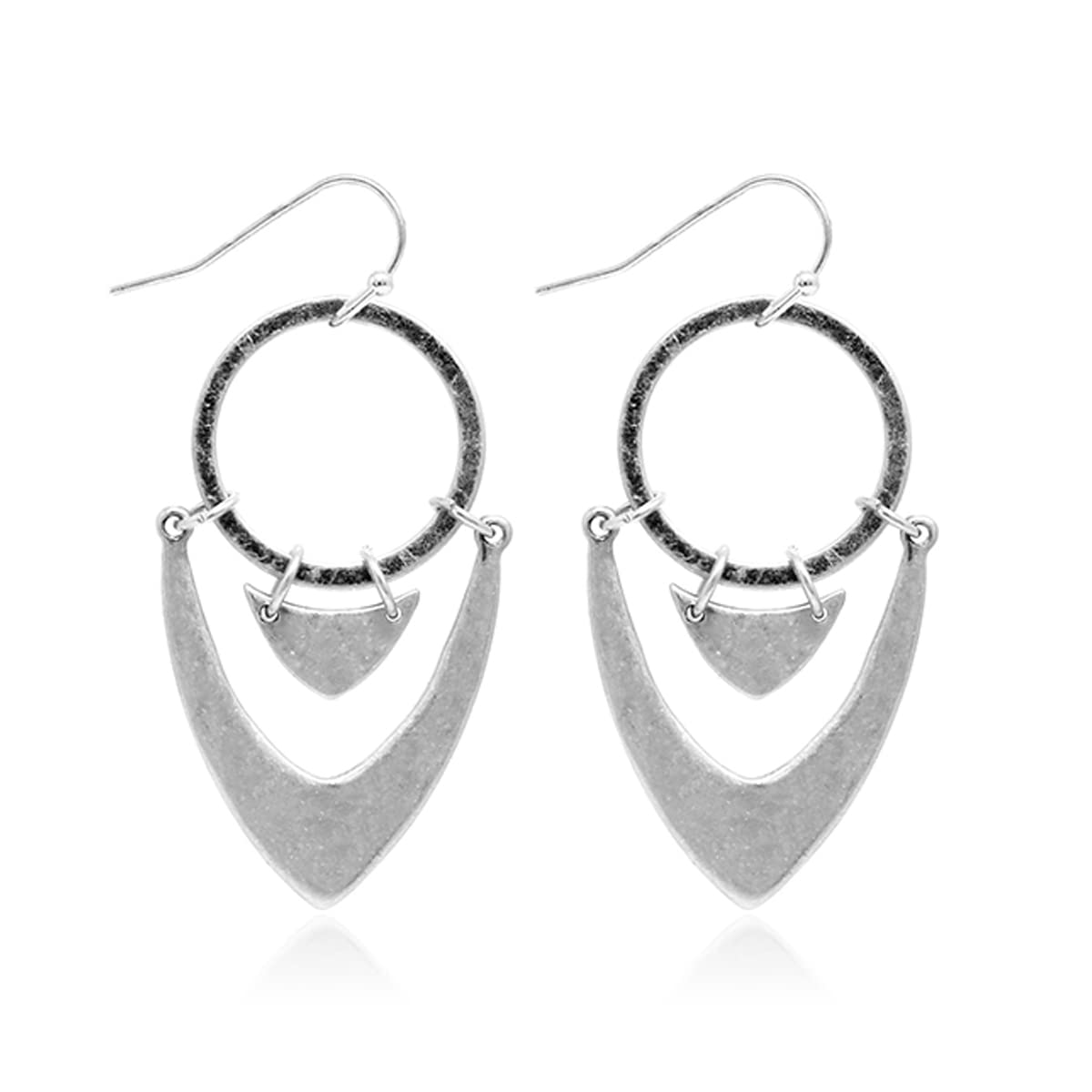 Bohemian Geometric Metallic Dangle Earrings for Women - Simple Linear Bar Tiered Cutout Open Rectangle Hoop Earrings | Perfect for Parties, Weddings & Everyday Fashion Accessories