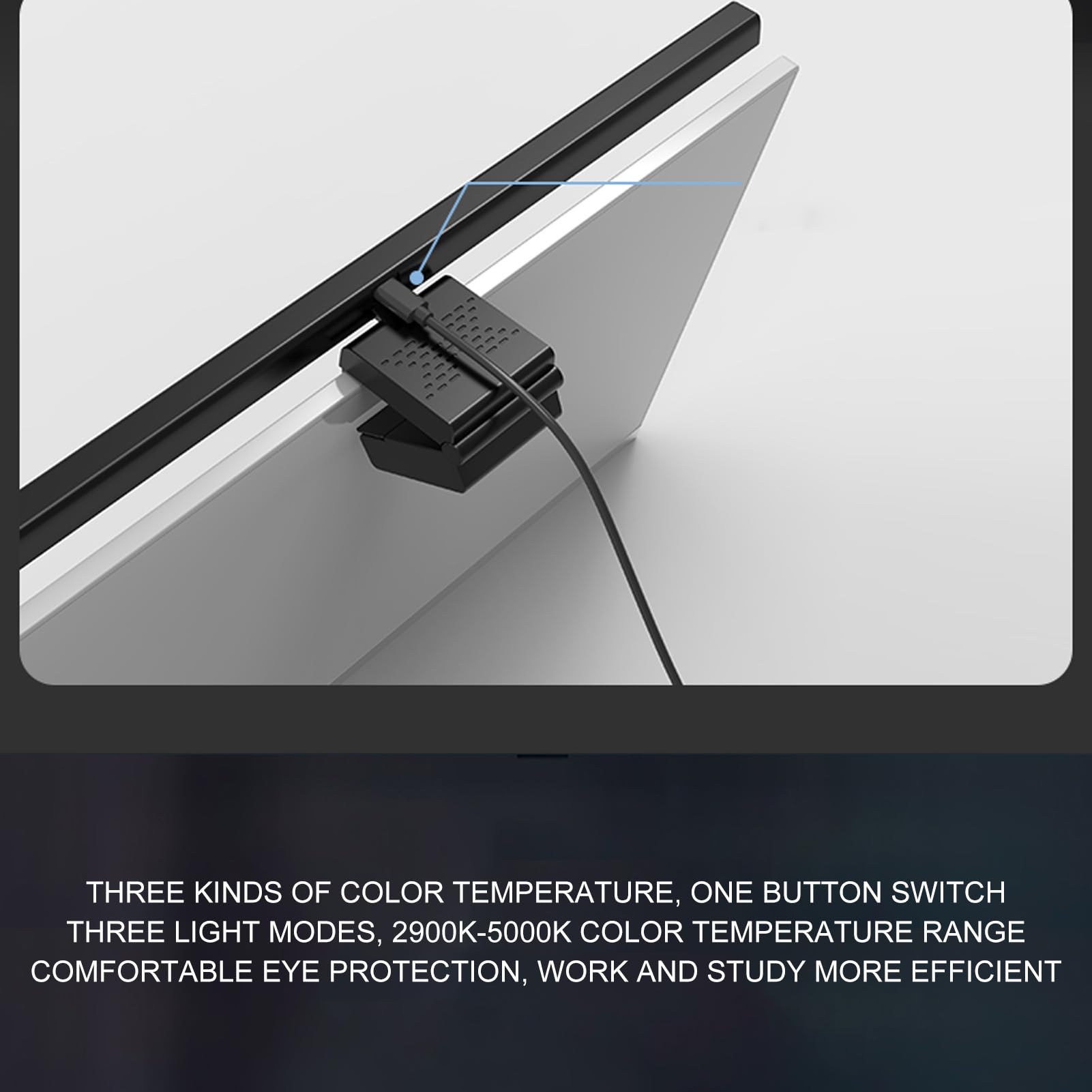 Joyzan Computer Monitor Light Bar - Dimmable LED Screen Lamp with Touch Control, Adjustable Stepless Dimming & Blue Light Reduction for Eye Strain Relief - Perfect for Home Office, Gaming & Reading (White)