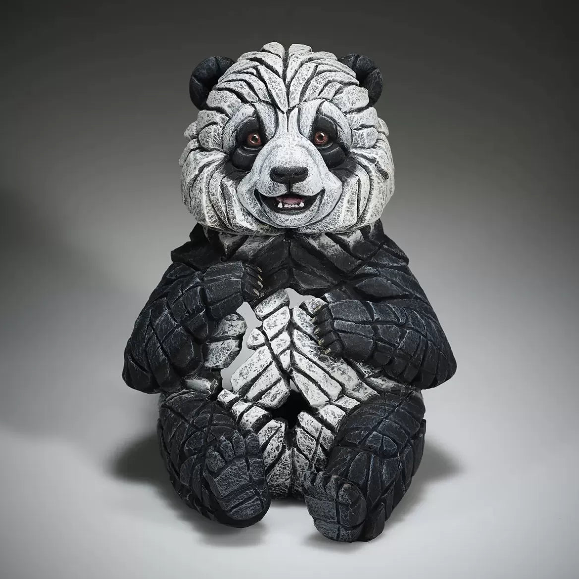 Edge Sculpture Panda Cub - Handmade Wooden Animal Figurine for Home Decor, Office Desk, and Gift Giving