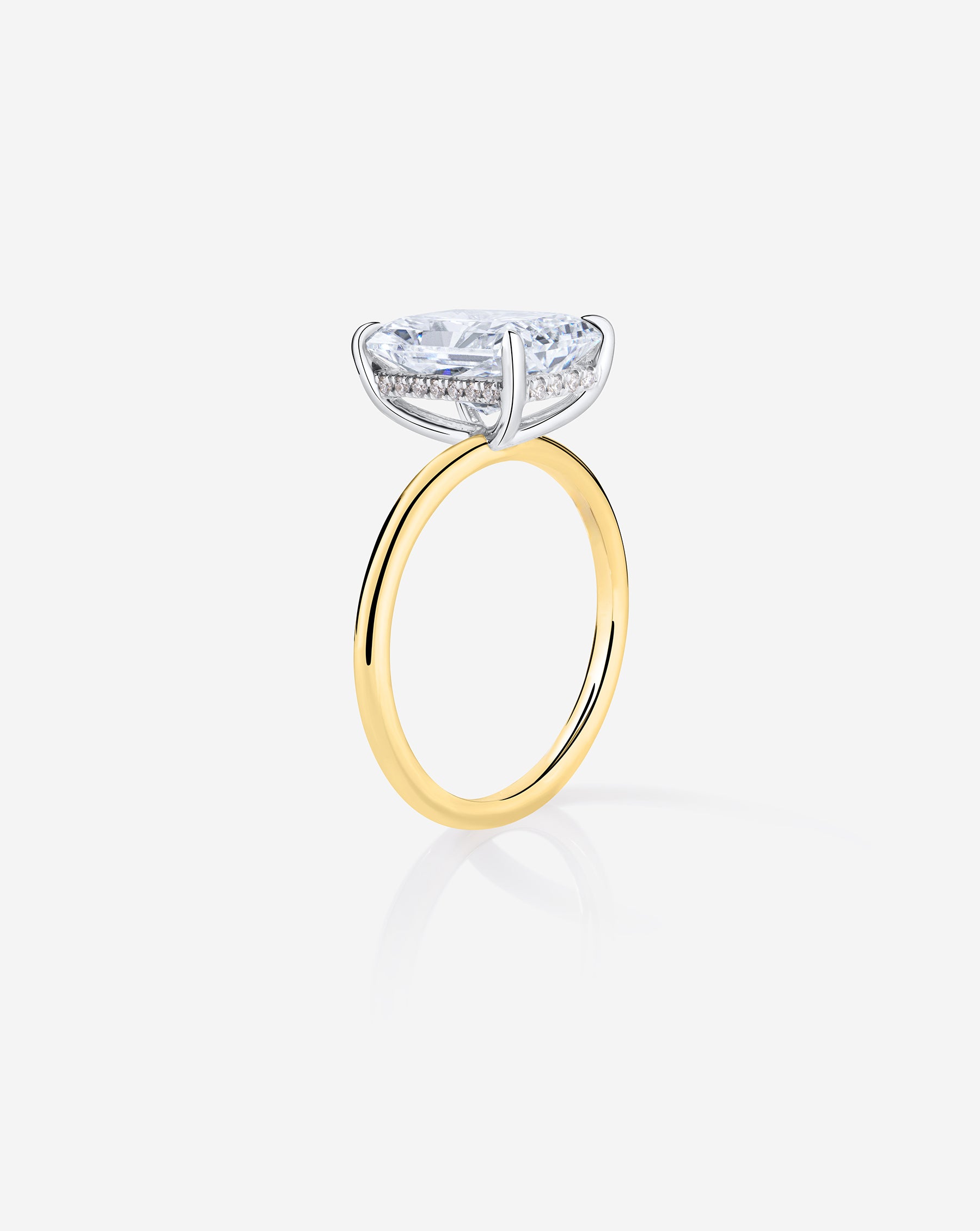 3.52 Carat Lab Grown Diamond Engagement Ring - Radiant Cut with Whisper Thin® Hidden Halo Setting | Perfect for Proposals, Anniversaries & Special Occasions