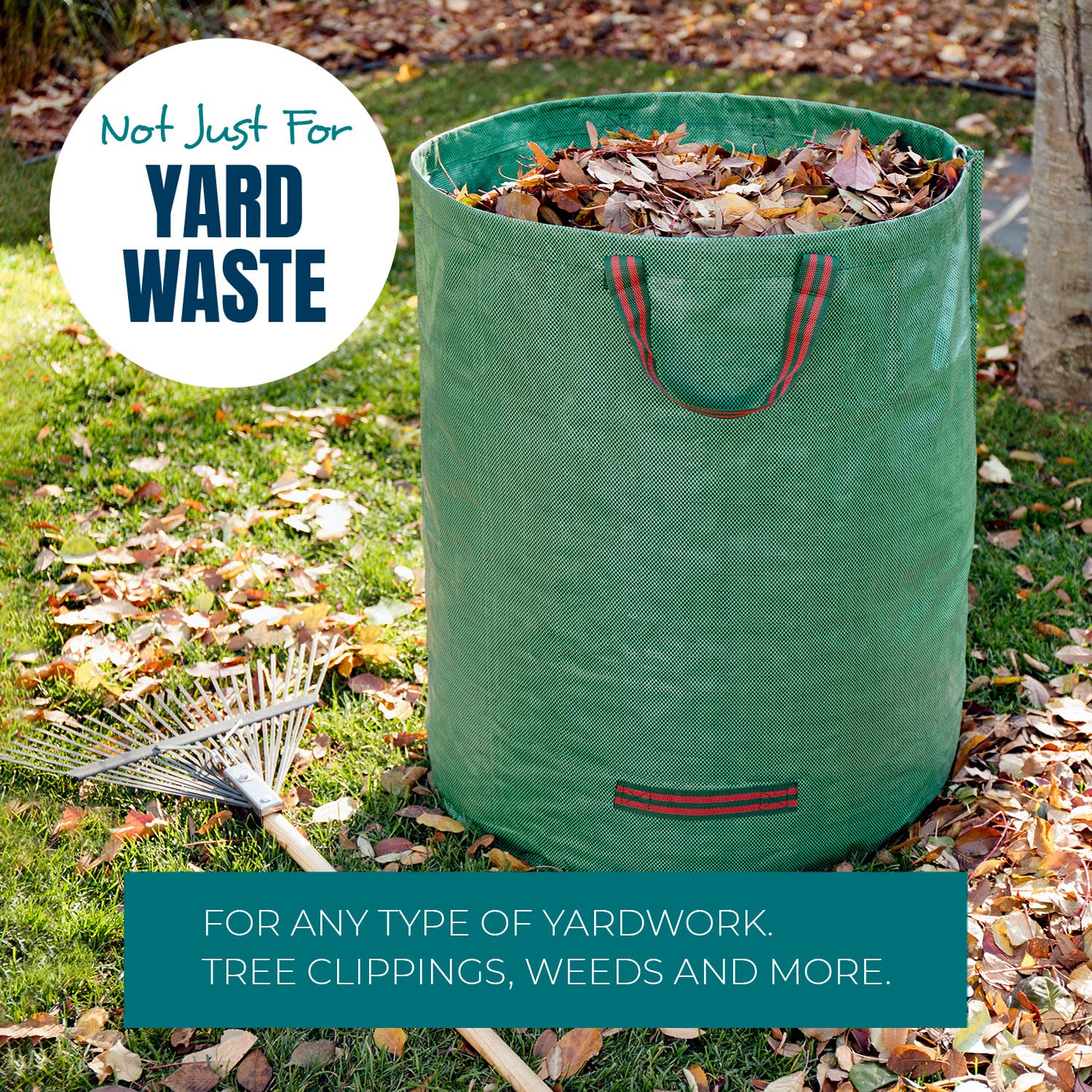 MEKKAPRO Heavy Duty 72-Gallon Lawn and Leaf Bags - 3-Pack with Reinforced Handles | Reusable Yard Waste Bags for Garden Debris, Leaves, and Yard Cleanup | Perfect for Fall Cleanup, Landscaping, and Composting