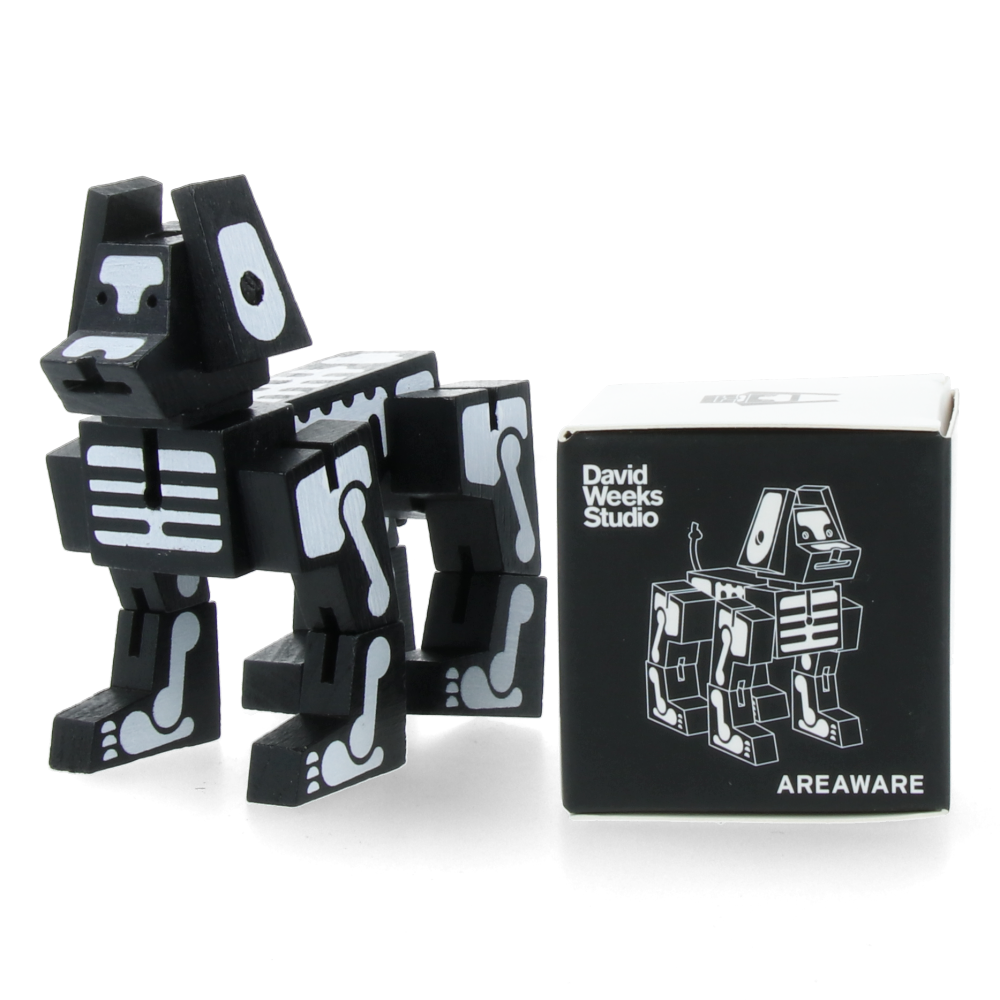 Cubebot Milo Micro Skeleton Black & White - Mini Articulated Robot Toy for Kids & Adults, Perfect for Desk Decor, Stress Relief & Creative Play