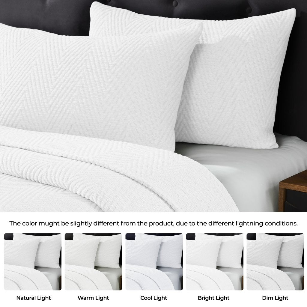 Premium Aswan Cotton Medium Weight Chevron Woven Coverlet - Soft & Breathable Bedspread for All Seasons - Perfect for Master Bedroom, Guest Room, or Dorm Decor