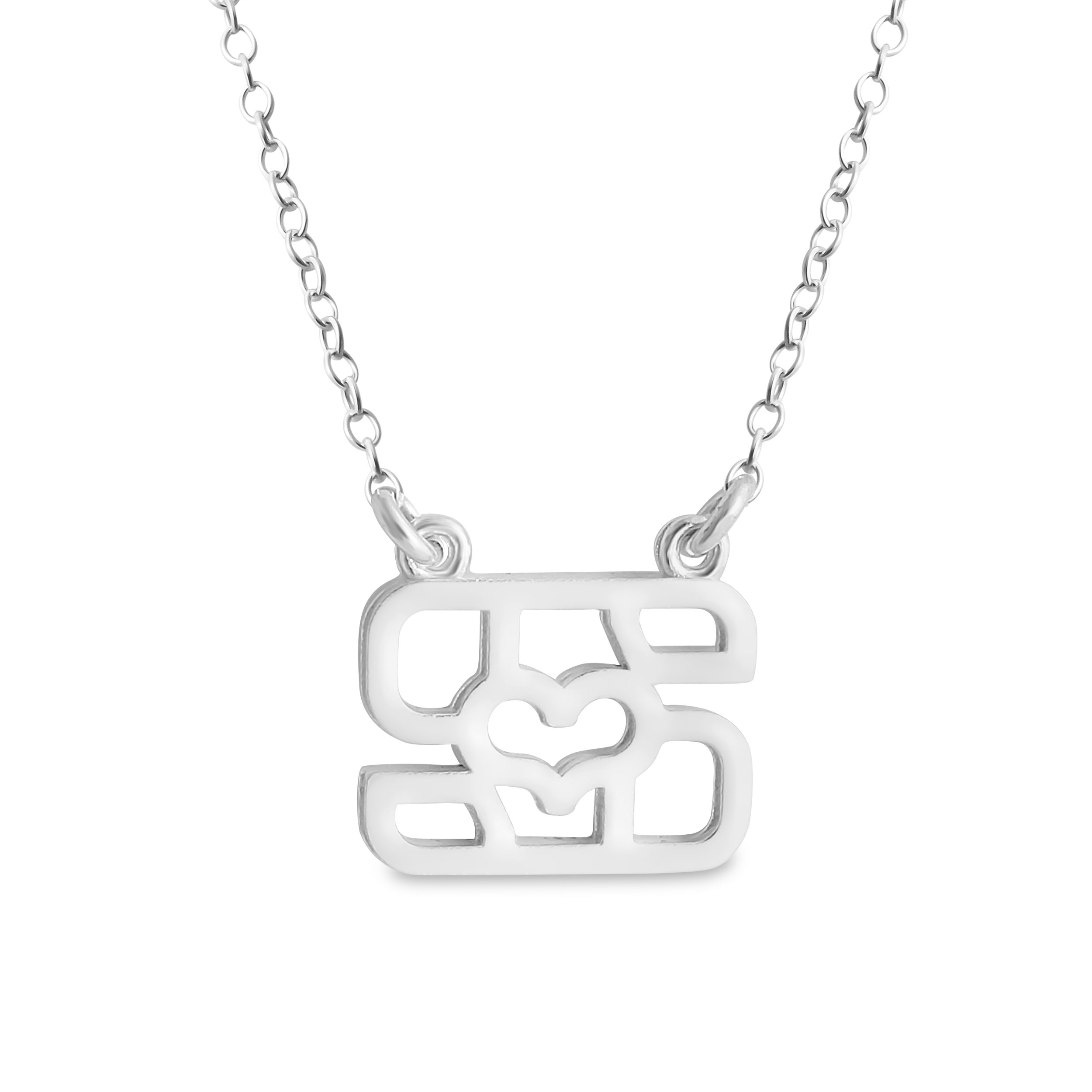 925 Sterling Silver Alphabet Initial Pendant Necklace - Letter S Heart Sideways Pendant for Women, Personalized Jewelry Gift for Birthday, Christmas, Valentine's Day | Elegant Layering Necklace for Daily Wear & Special Occasions