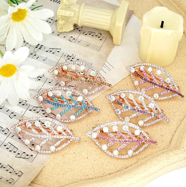 1 PC Crystal Rhinestone Flower Hair Barrettes for Women - Elegant Pearl Hair Clips, Ponytail Holders & Spring Hair Accessories - Perfect for Weddings, Parties & Everyday Fashion