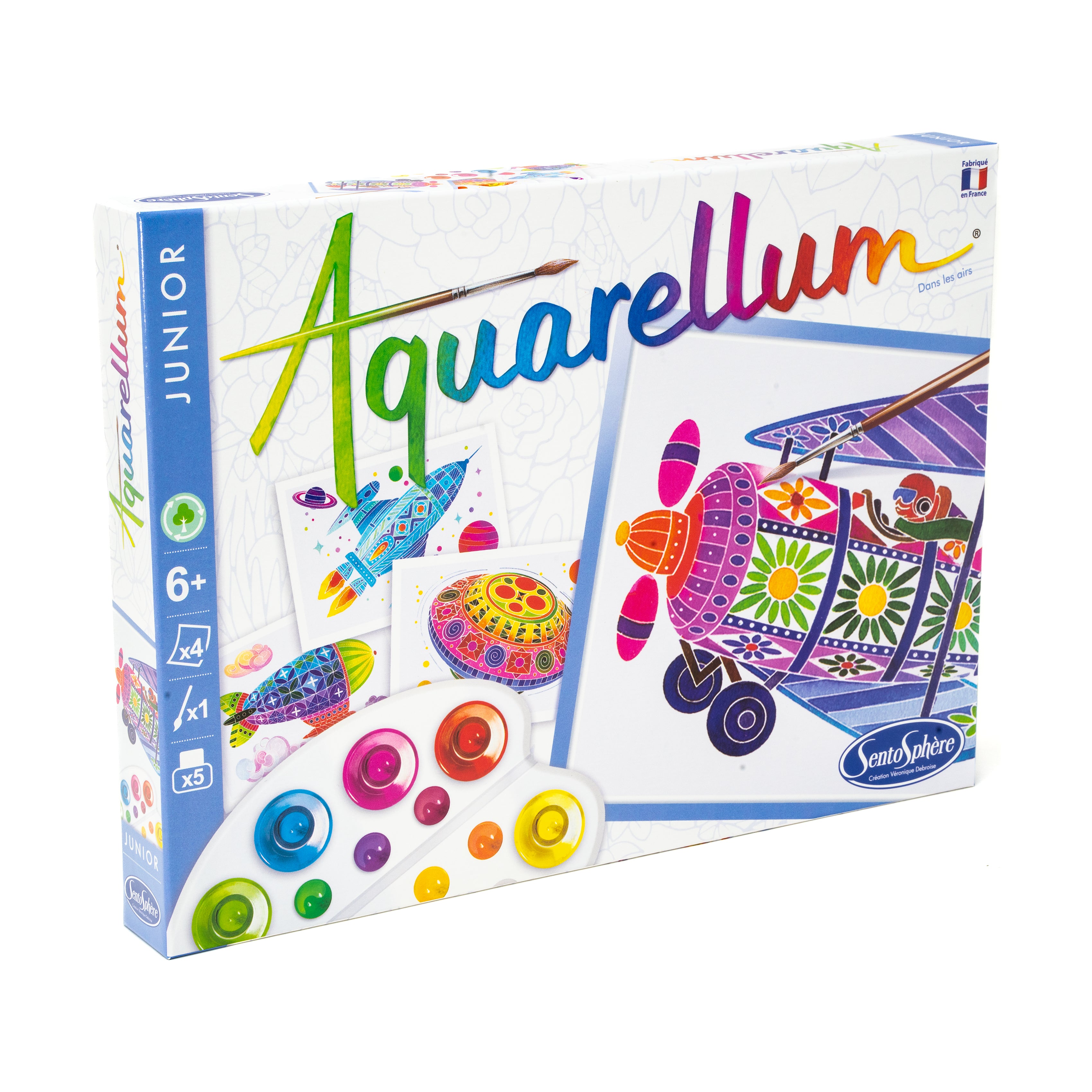 Aquarellum Junior In the Air Watercolor Painting Kit for Kids - Creative Art Set with Watercolor Paper & Brushes - Perfect for Home, Classroom & Travel Activities