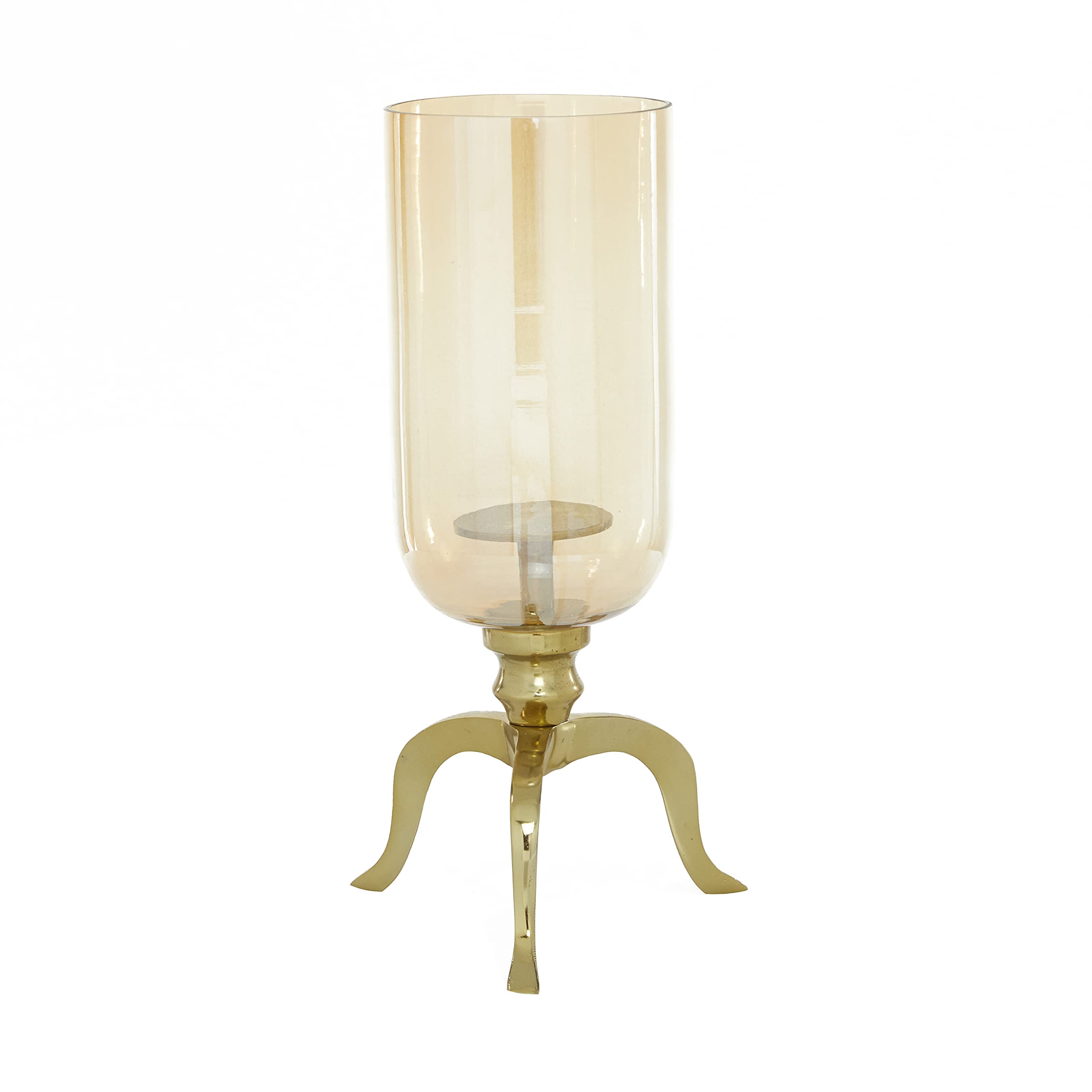 Deco 79 Gold Aluminum Metal Single Candle Hurricane Lamp - 9
