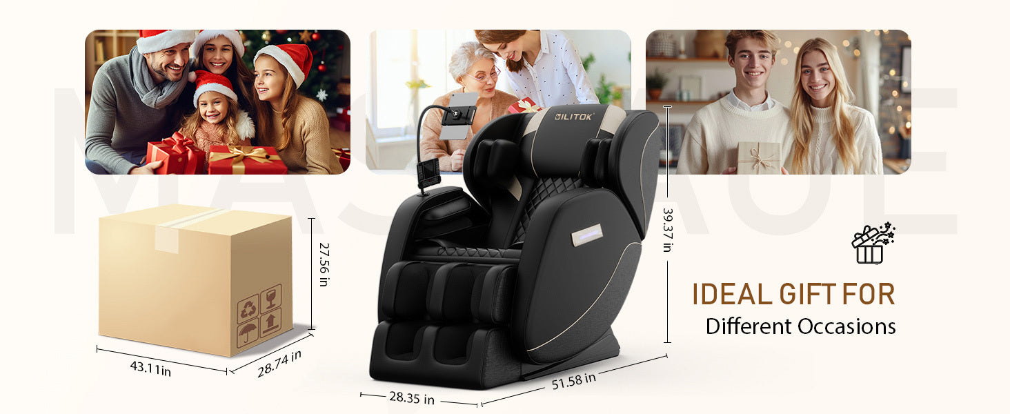2024 Zero Gravity Massage Chair Recliner with Full Body Air Pressure - Perfect for Home Relaxation & Pain Relief Therapy