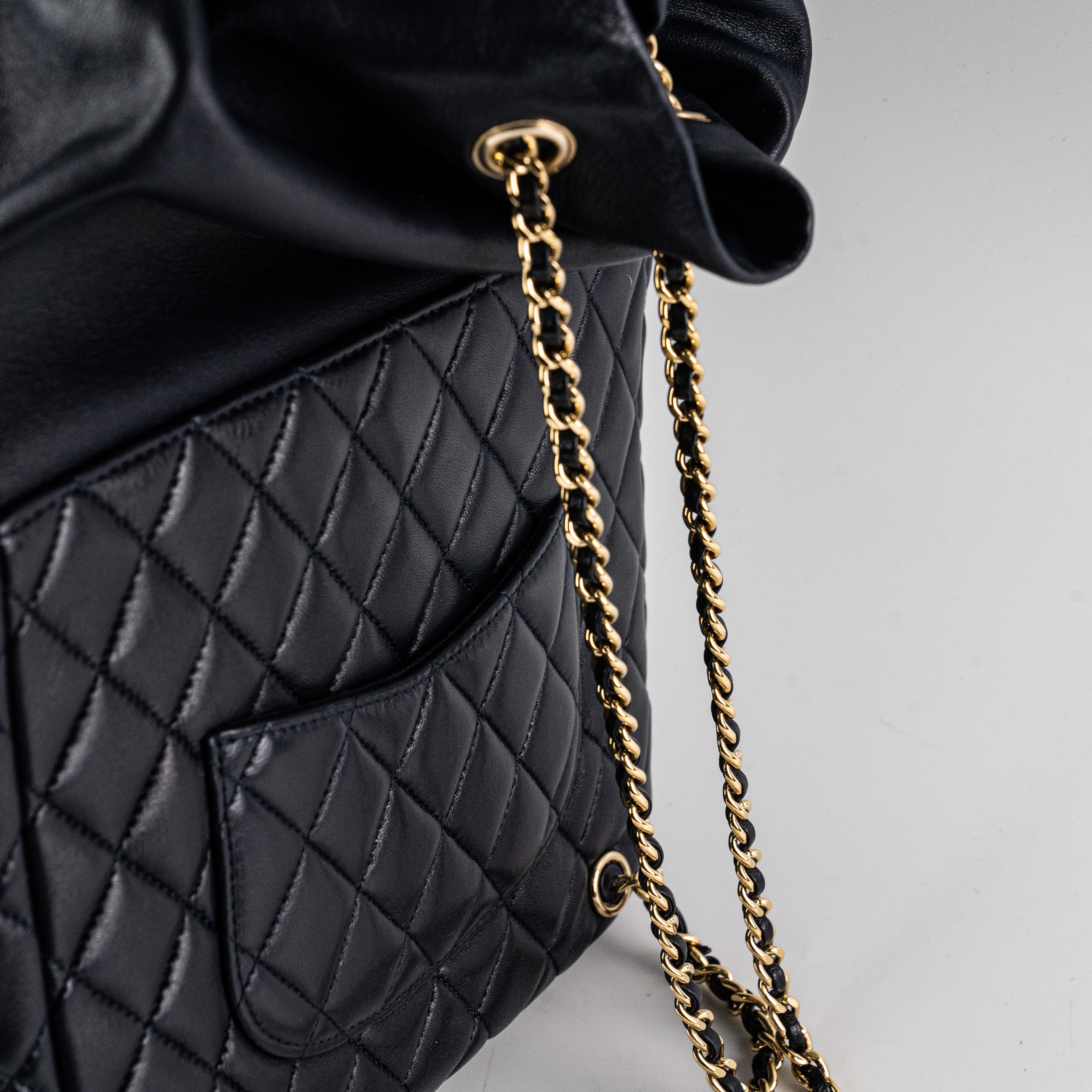 Chanel Navy Blue Lambskin Leather Backpack for Women - Luxury Designer Handbag for Travel, Work & Everyday Use