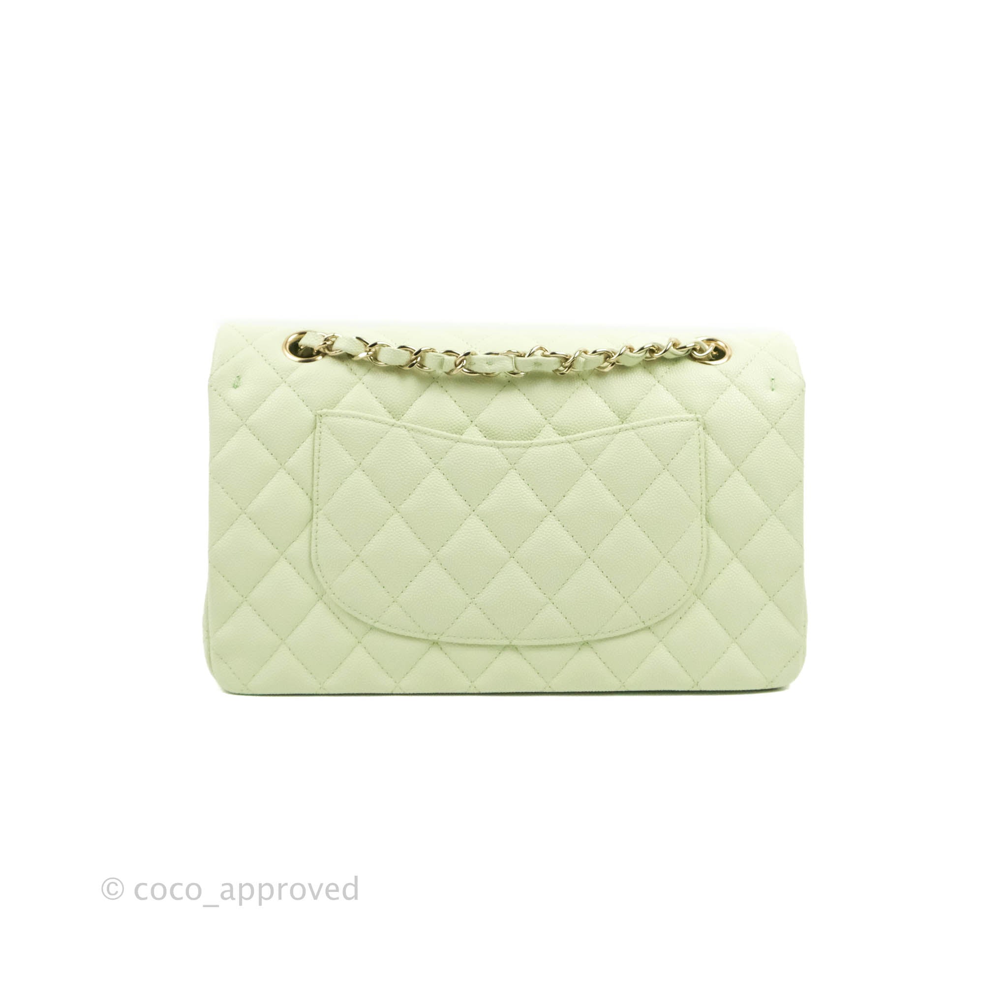 Chanel Classic M/L Medium Flap Bag in Quilted Avocado Green Caviar Leather with Gold Hardware - Luxury Handbag for Women, Perfect for Parties, Work & Everyday Use