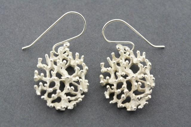Oval Coral Earrings Sterling Silver - Elegant Handmade Jewelry for Women, Perfect for Parties & Gifts