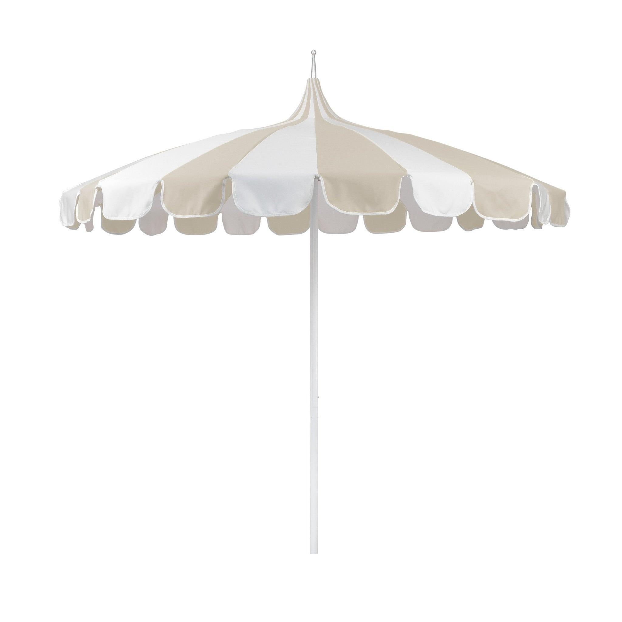 8.5' Pagoda Style Outdoor Umbrella in Antique Beige - Waterproof Sun Shade for Patio, Garden, Poolside & Backyard Relaxation