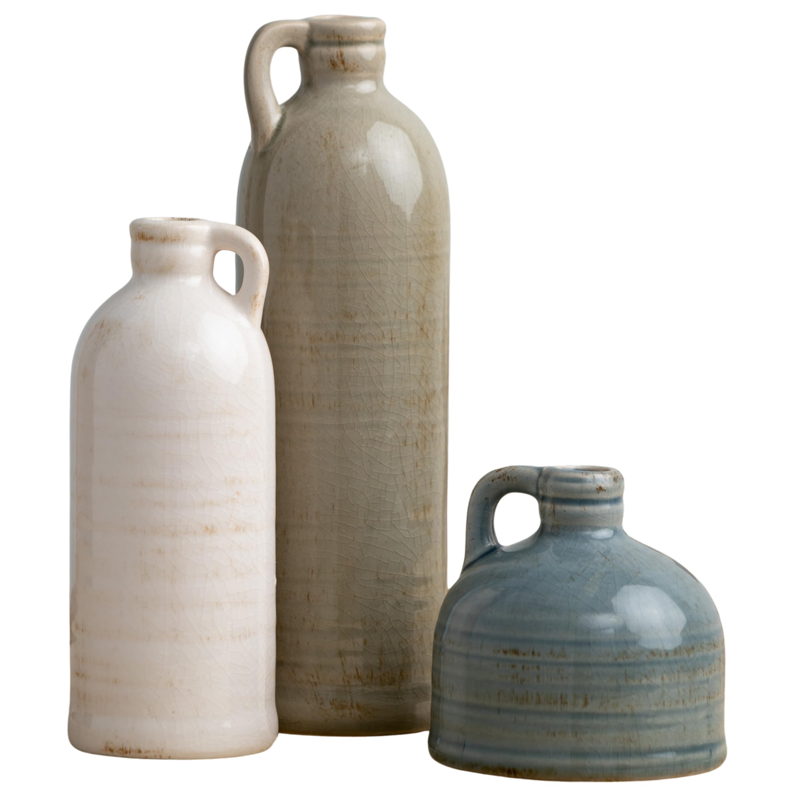 Sullivans Ceramic Jug Vase Set - Farmhouse Decor for Kitchen, Bedroom, Office, Living Room & Bathroom - Coffee Table Centerpiece, Mantle & Shelf Decorations - Perfect for Rustic Home Decor & Wedding Centerpieces (CM2431)