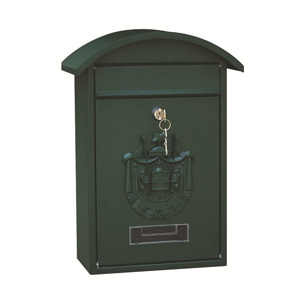 Vintage Pastoral Outdoor Iron Mailbox - Lockable Wall Mounted Post Box with Key, Rainproof Letterbox for Garden, Yard & Farmhouse Decor - Perfect for Home, Cottage & Rural Mail Delivery