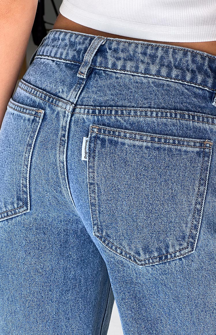 Beau Mid Wash Tie Waist Denim Jeans for Women - High Waisted Stretch Skinny Jeans | Perfect for Casual Wear, Office & Date Nights