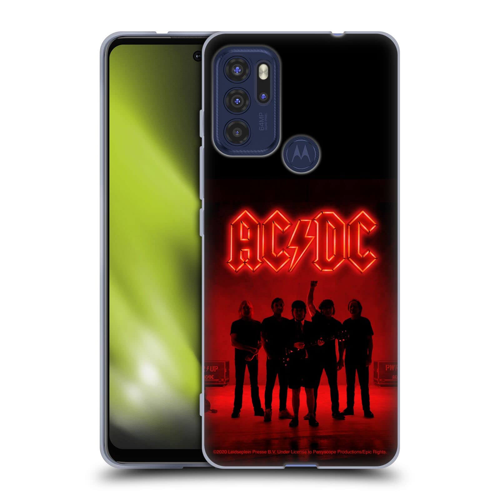 Head Case Designs AC/DC Silhouette Power Up Soft Gel Case for Motorola Moto G60S - Rock Style Protection for Concerts & Daily Use