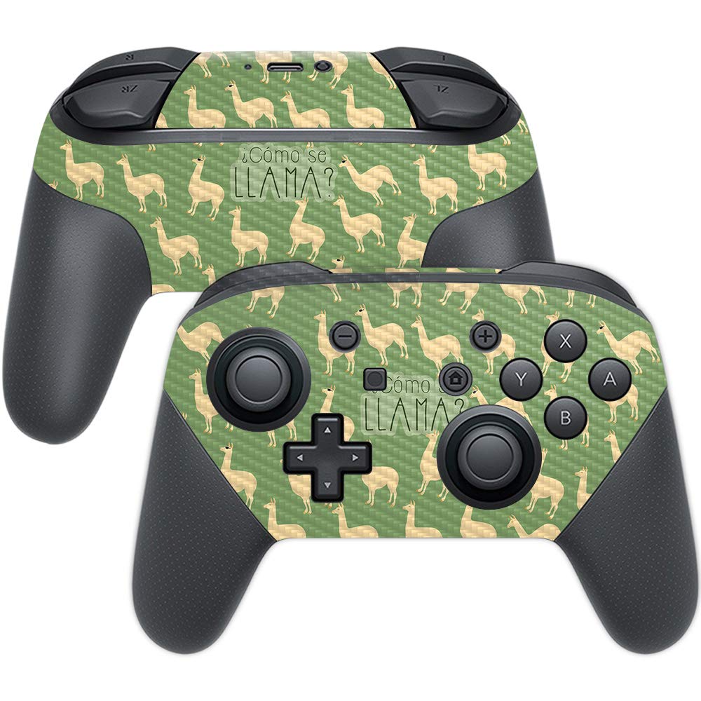 Premium Carbon Fiber Skin for Nintendo Switch Pro Controller - Llama Design | Protective & Durable Textured Finish | Easy to Apply & Remove | Made in USA | Perfect for Gaming, Travel & Customization