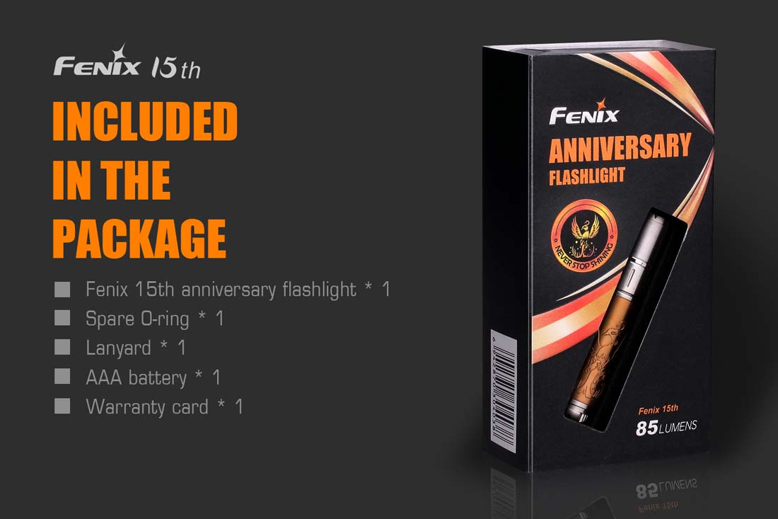 Fenix 15th Anniversary Edition LED Flashlight - High Lumens, Durable & Waterproof for Camping, Hiking, Emergency & Outdoor Adventures