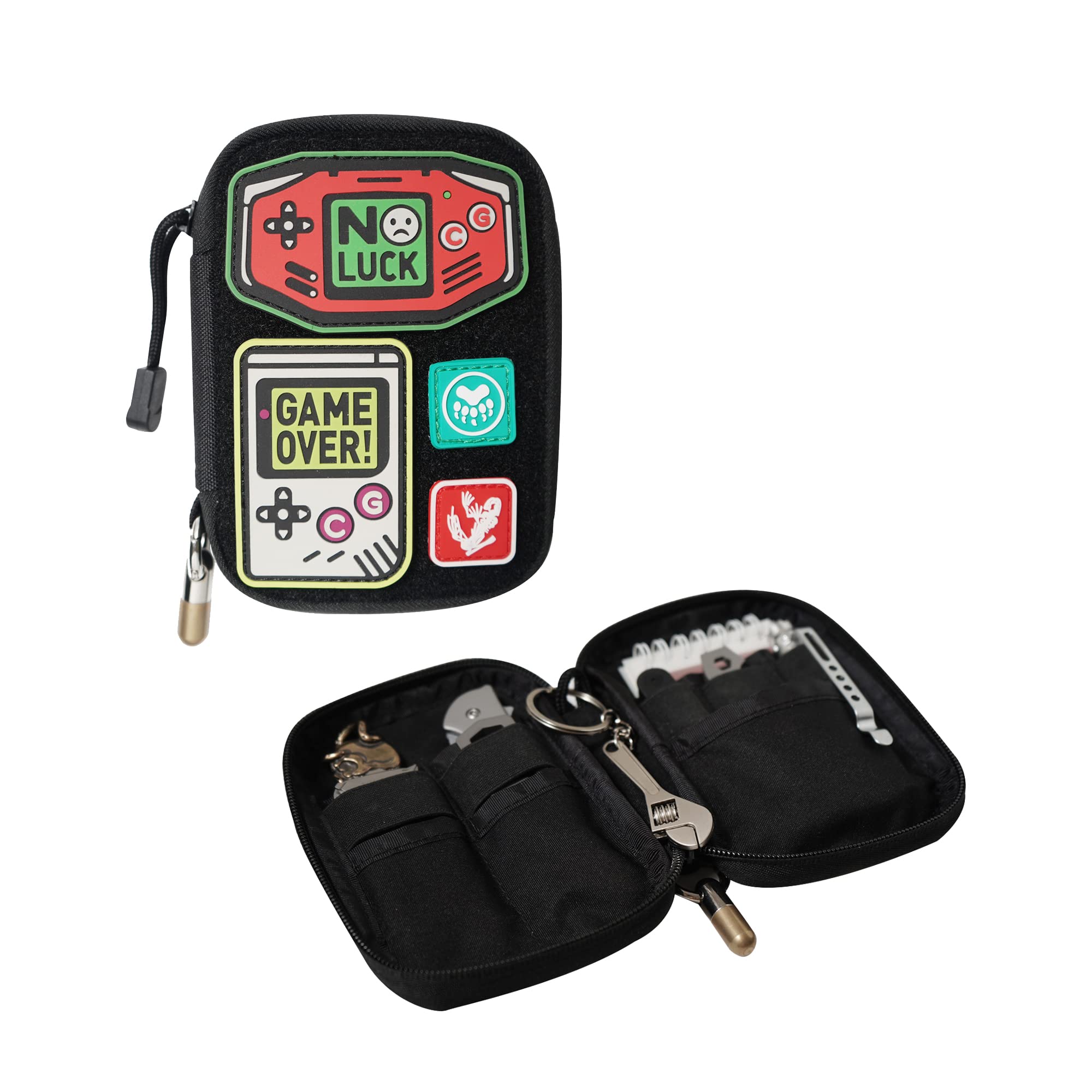 Durable Nylon EDC Organizer Pouch with Hook & Loop Closure - Compact Gear Storage for Everyday Carry, Travel & Outdoor Adventures