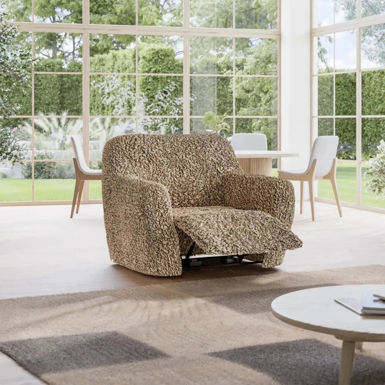 Fuco Cotton Reclining Armchair Slipcover - Stretchable Furniture Protector for Living Room, Bedroom & Home Theater Comfort