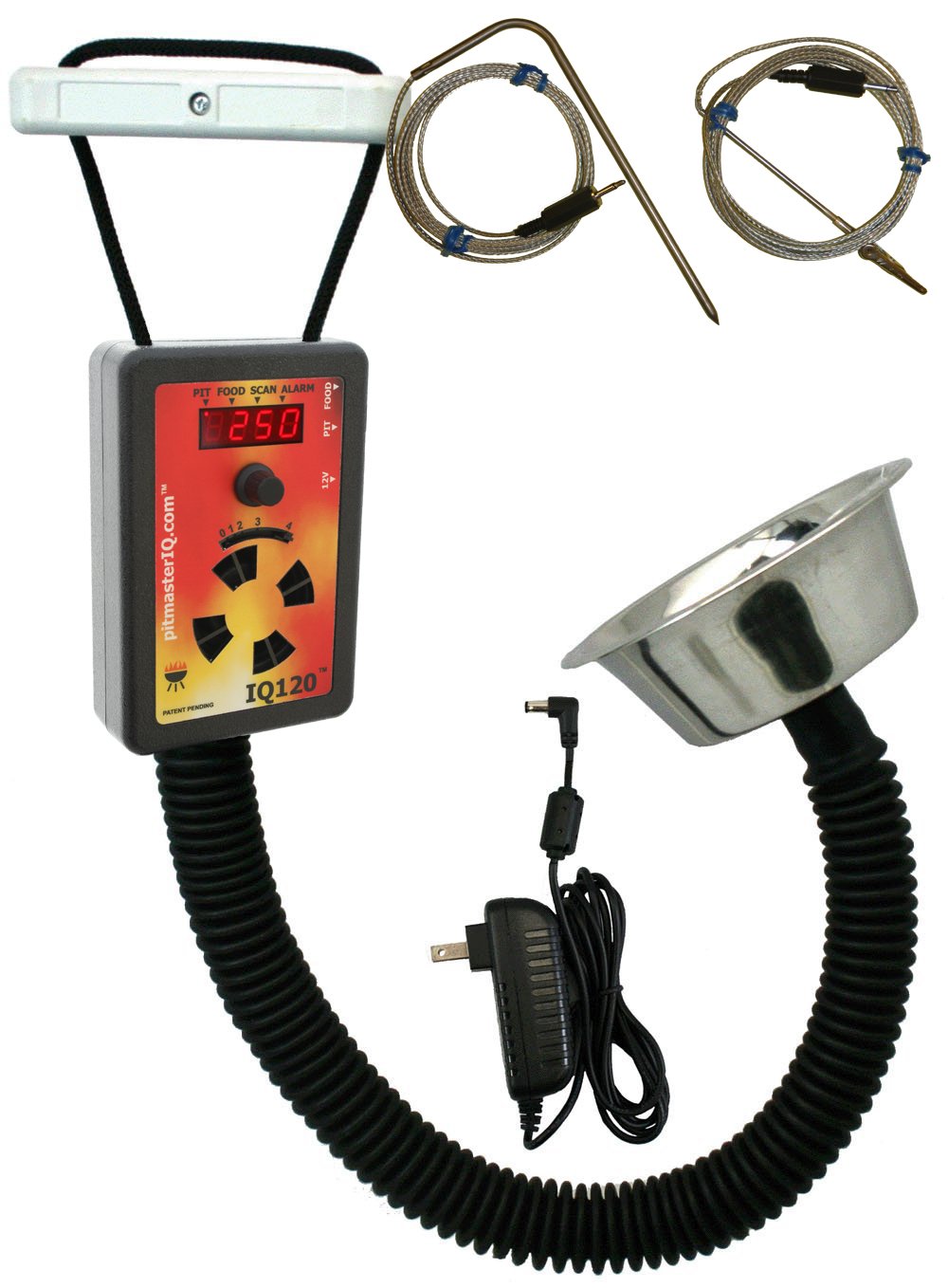 IQ120 BBQ Temperature Regulator Kit with Standard Pit Adapter - Compatible with Weber Smokey Mountain, Weber Kettle & Most BBQ Smokers - Perfect for Smoking, Grilling & Slow Cooking Meats