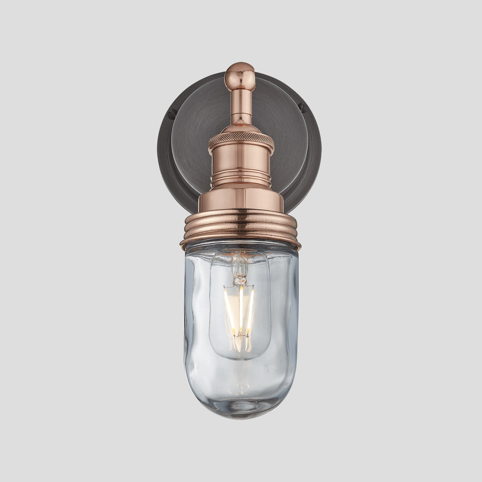Brooklyn Outdoor IP65 Wall Light in Pewter, Copper & Brass - Weatherproof Exterior Lighting for Patio, Garden & Porch