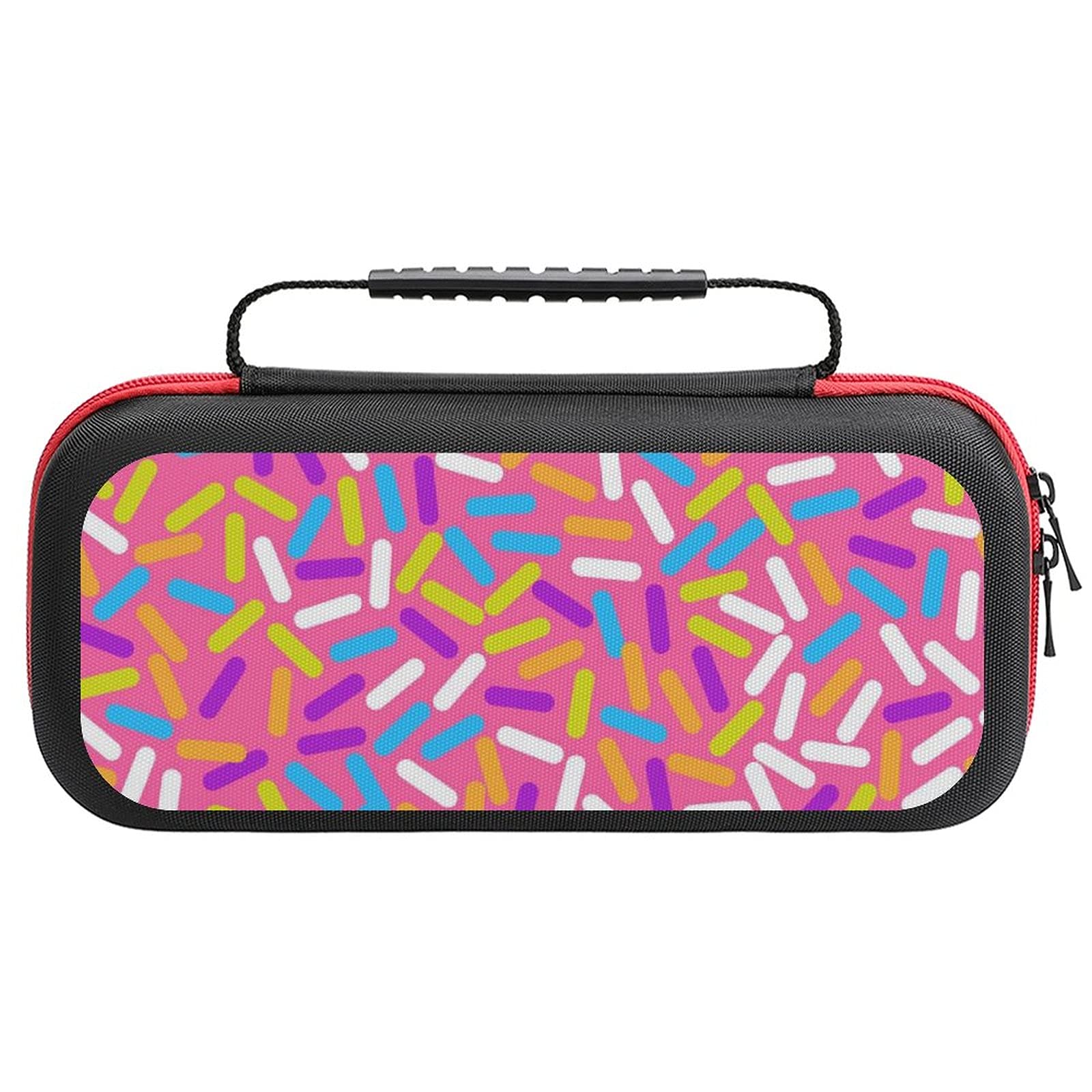 Colorful Candy Printed Travel Case for Nintendo Switch Lite & Accessories - Portable Storage Bag for Gaming Console Protection | Perfect for Travel, Commuting & On-the-Go Gaming