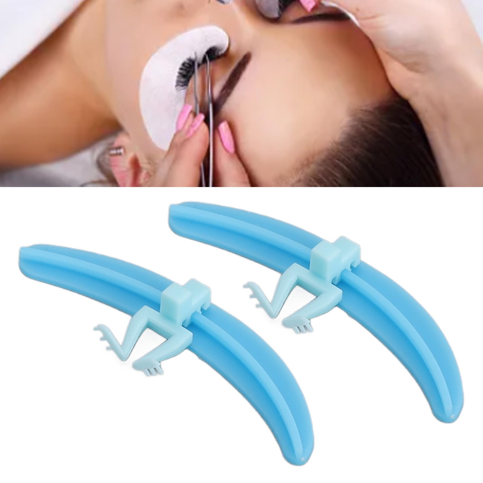 Professional Eyelash Separator Tool - Washable & Reusable Silicone Lash Extension Tool with Stable Base for Beauty Salon (Blue) | Perfect for Lash Artists, DIY Eyelash Extensions & Home Beauty Care