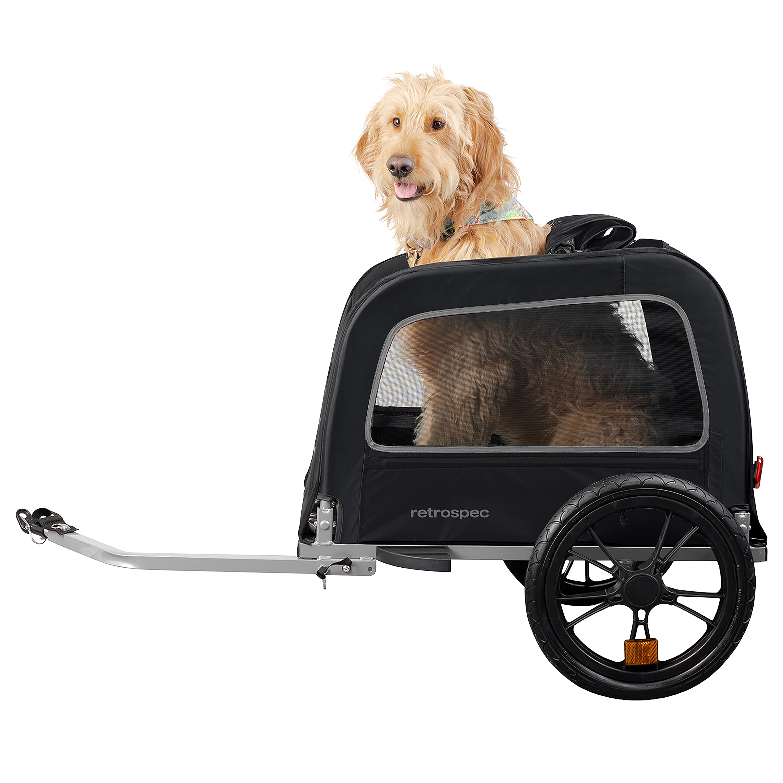 Retrospec Rover Waggin' Pet Bike Trailer for Small & Medium Dogs - Foldable Bicycle Carrier with 16