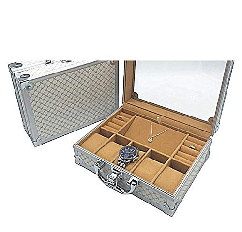 Luxury Aluminum Watch Box & Jewelry Storage Case with Handle - Organizer for Watches, Jewelry, Travel & Display - Perfect for Home, Office, and Travel Accessories